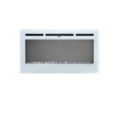 60 Inch Wall Mounted Fireplaces Recessed Fireplace 1800W White 5120BTU Electric Heaters