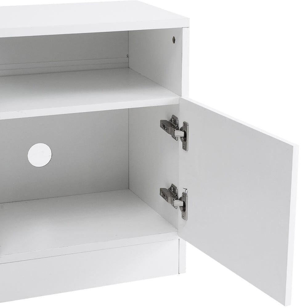 36 Inch Recessed Electric Fireplace TV Stand with Closed Storage