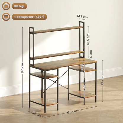 Aurora Computer Desk Home Office Desk with Monitor Stand