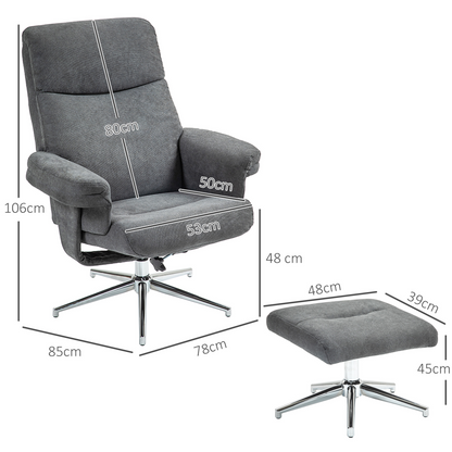 Aurora Recliner Chair with Footstool with Adjustable Back