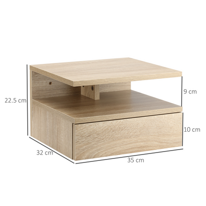 Aurora Nightstand Set of 2, Wall Mounted Bedside Cabinet