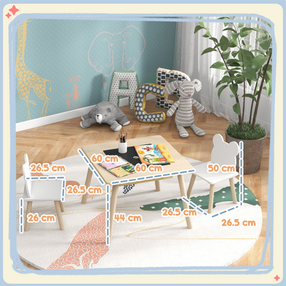 Bellaplay 3-Piece Toddler Table and Chairs Set for Nursery, Playroom