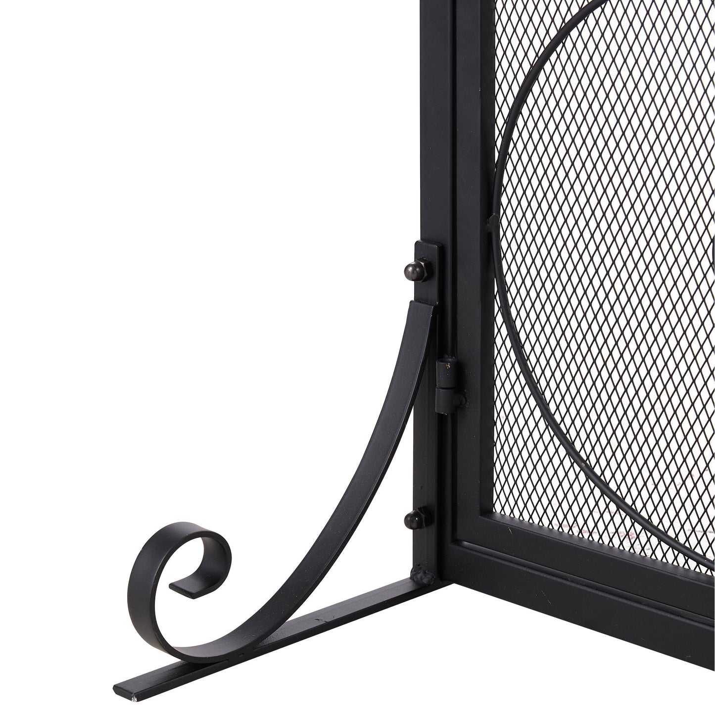 Smallbee Iron Fireplace Screen Black Powder-Coated – 89x25x71.5cm