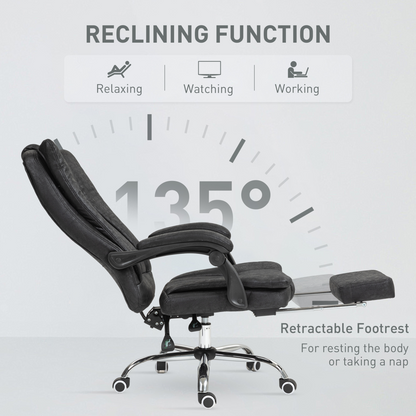 Luna Executive Office Chair Computer Desk Chair for Home w/ Footrest, Black