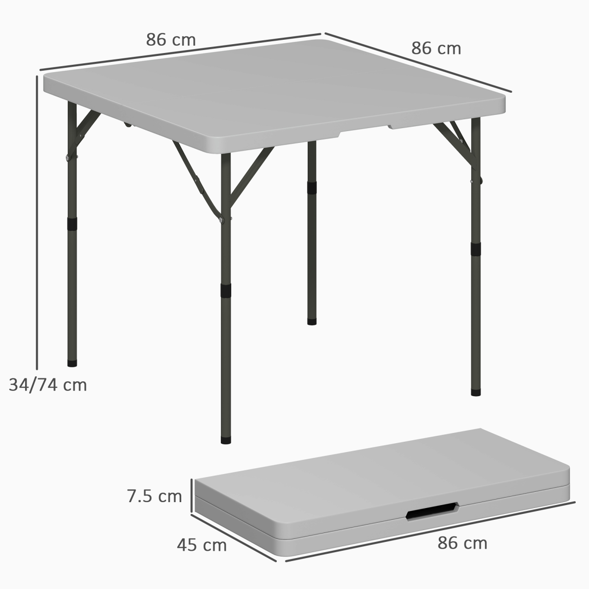 Esterno 3ft Folding Camping Table with 2 Adjustable Height