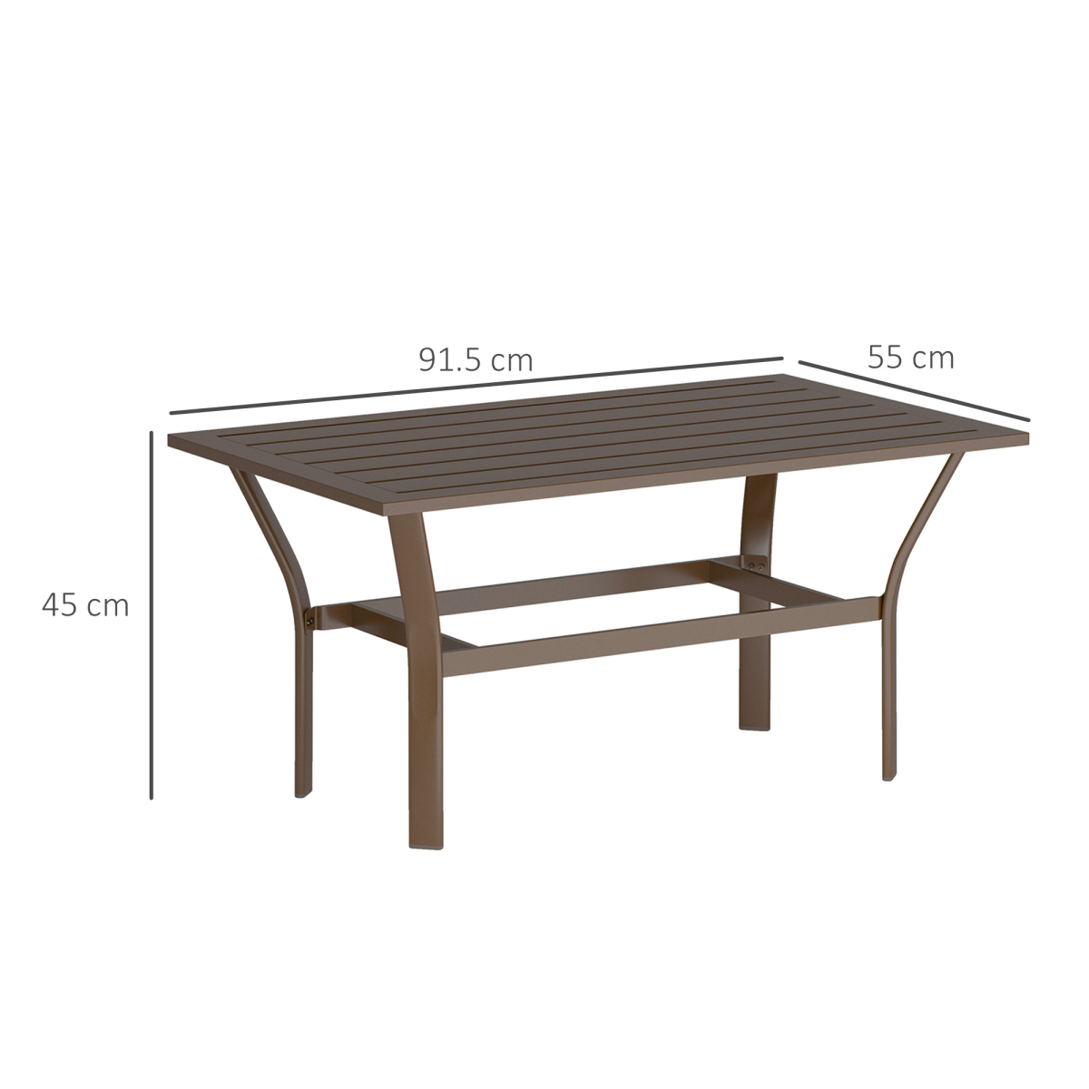 Esterno Metal Garden Coffee Table with Slatted Tabletop