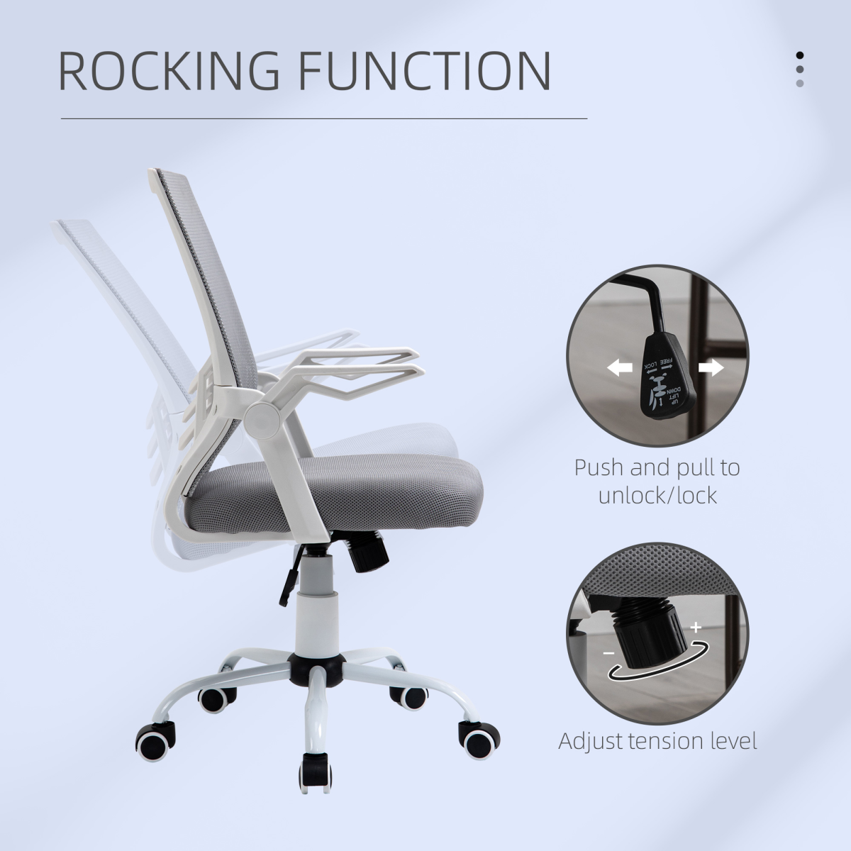 Mesh Swivel Office Chair Task Computer Chair w/ Lumbar Support, Grey  Luna