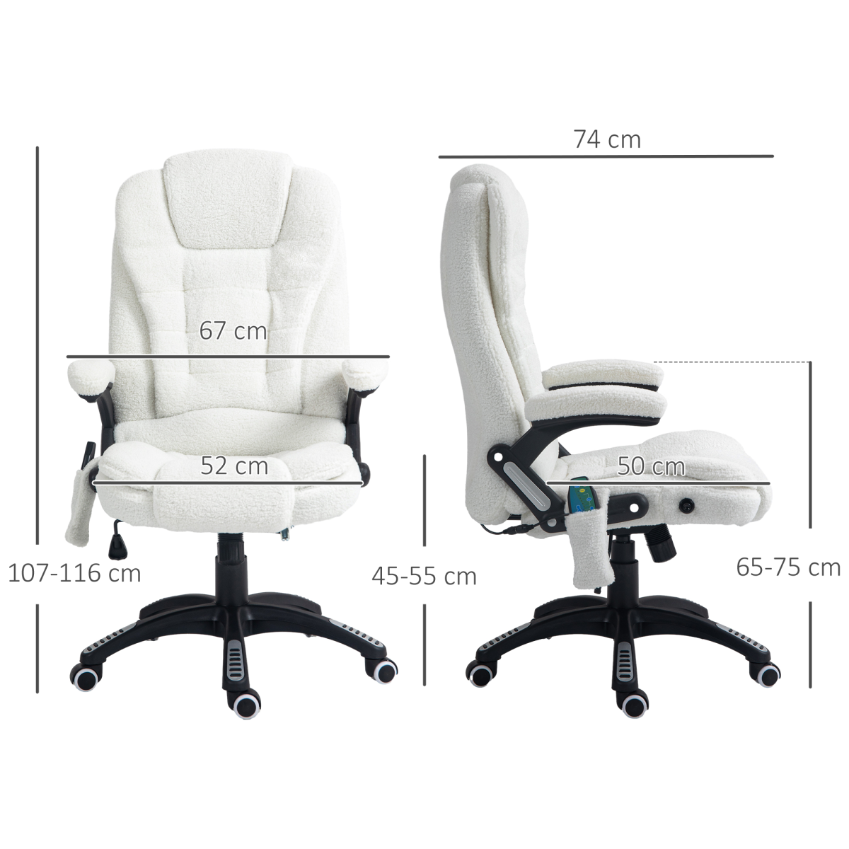 Luna Office Chair w/ Heating Massage Points Relaxing Reclining