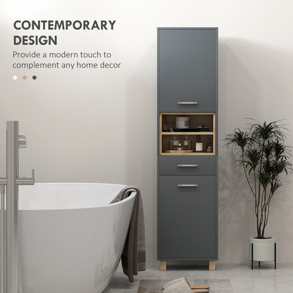 Elegant Aurora Bathroom Storage Cabinet with Open Shelves & Versatile Drawer