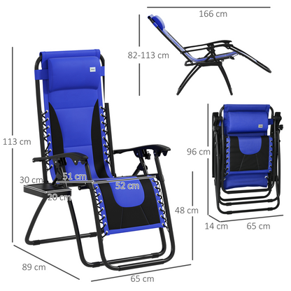 Esterno Zero Gravity Lounger Folding Recliner Chair w/ Cup Holder
