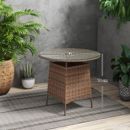 Esterno Patio Furniture Rattan Garden Table with Umbrella Hole