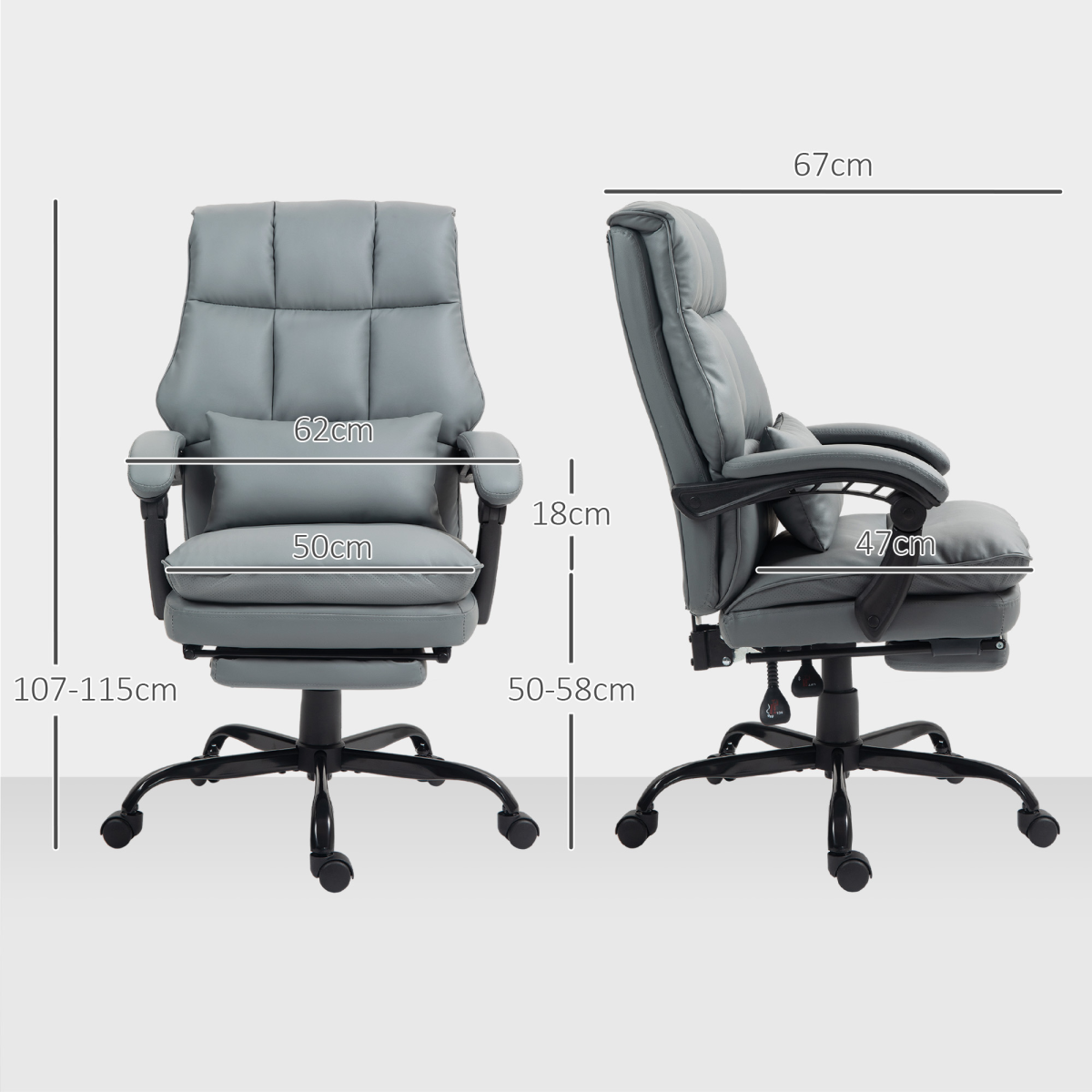 Aurora Executive Office Chair, PU Leather Desk Chair with Armrests