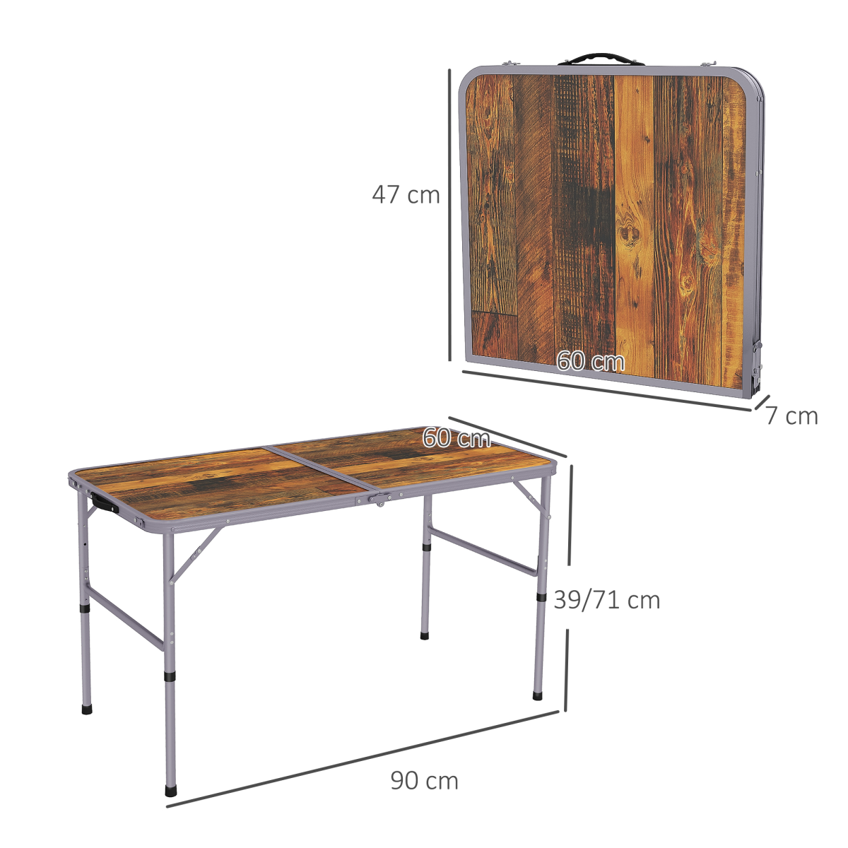 Esterno Portable Folding Picnic Table Outdoor Lightweight BBQ Party Aluminum
