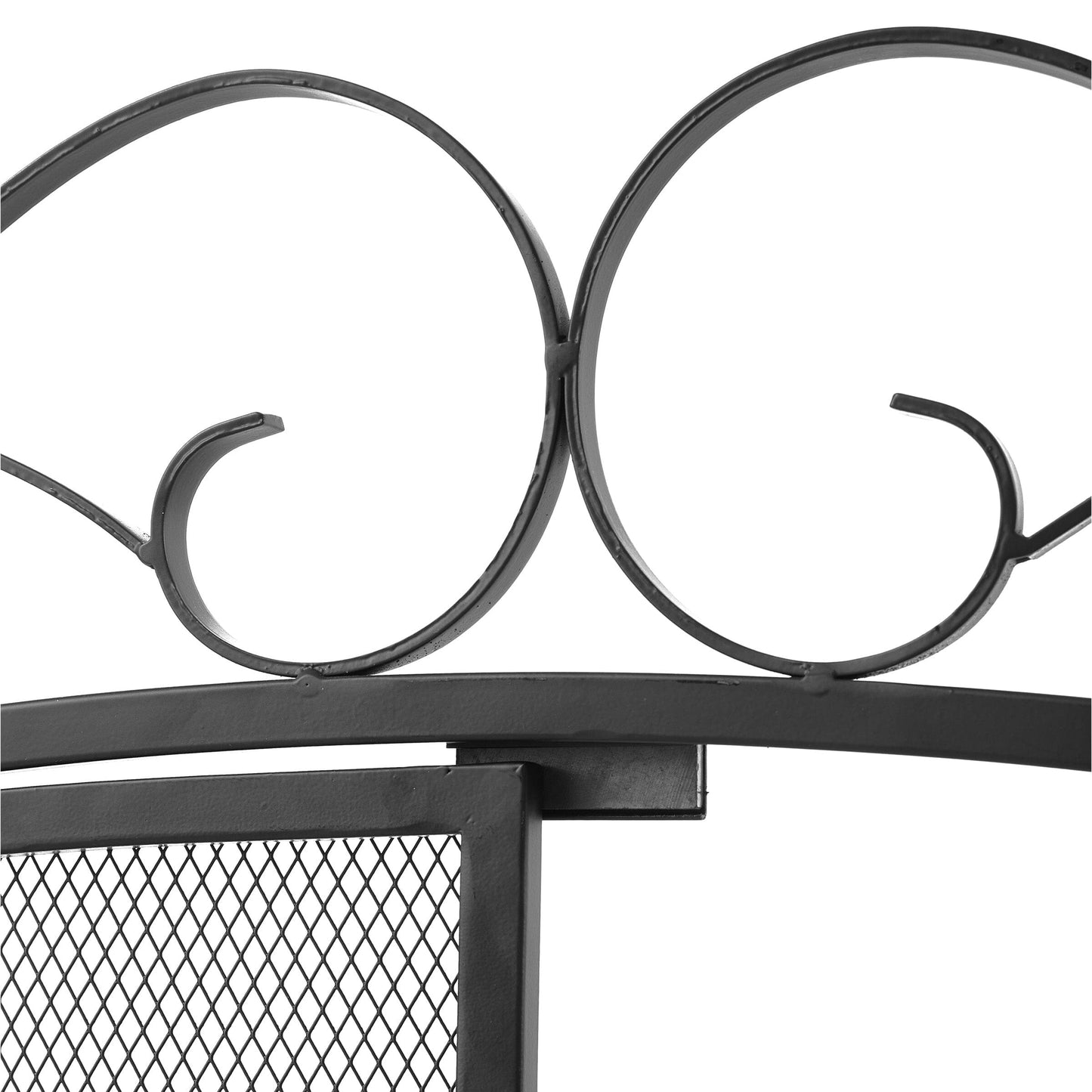 Smallbee Iron Fireplace Screen Black Powder-Coated – 114.7x84x16.5cm