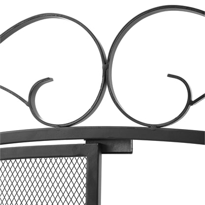 Smallbee Iron Fireplace Screen Black Powder-Coated – 114.7x84x16.5cm