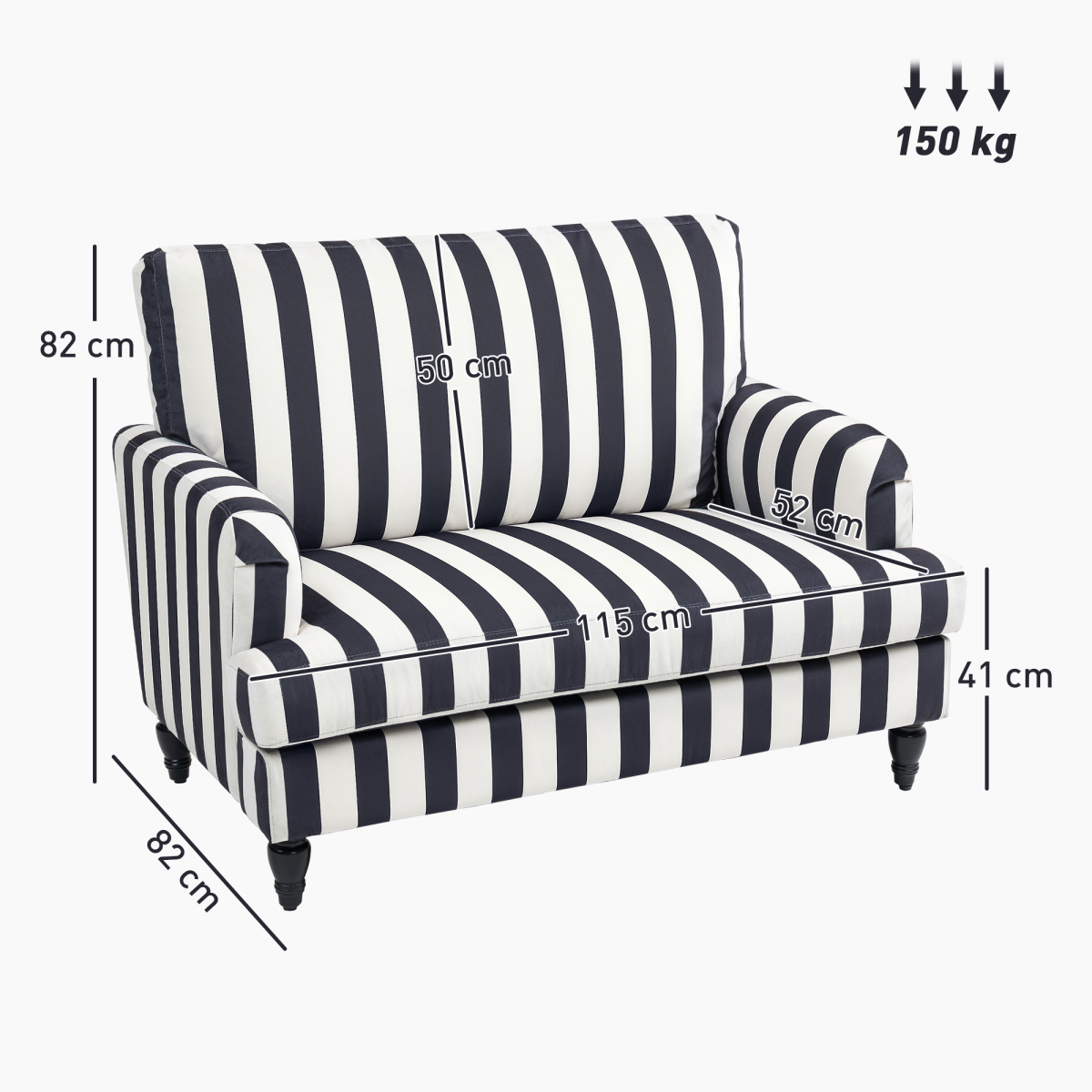 Aurora Accent Chair with Stripe, Armchair for Living Room