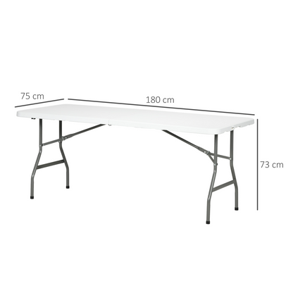 Esterno Folding Garden Table, Patio Table with Metal Frame, White