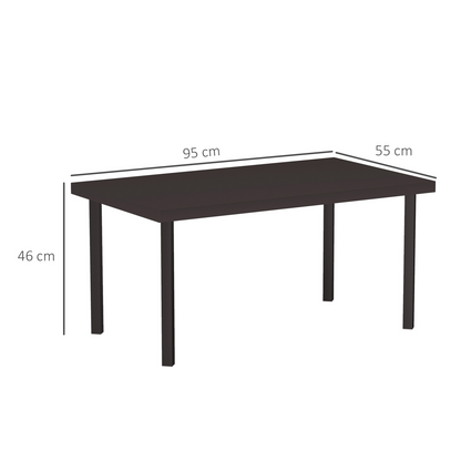 Esterno Metal Garden Coffee Table with Woodgrain Tabletop, Brown