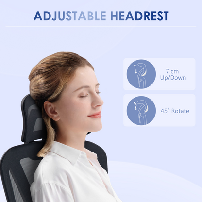 Luna Mesh Office Chair Swivel Desk Chair w/ Adjustable Height Headrest Black