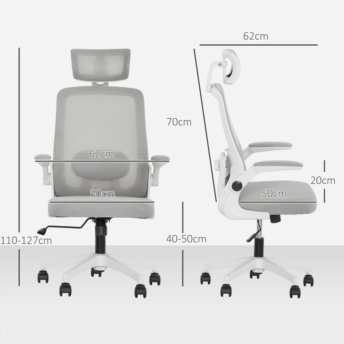 Aurora Executive Mesh Office Chair with Headrest, Lumbar Support