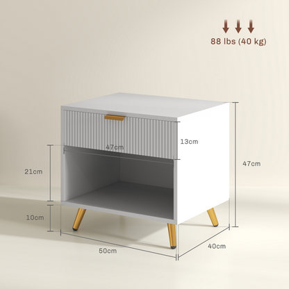 Aurora  Small Table With Drawer, Open Compartment and Handle