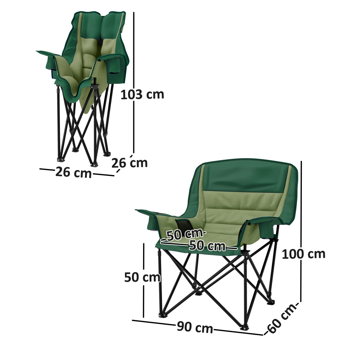 Esterno Camping Chair for Adults, Padded Folding Chair