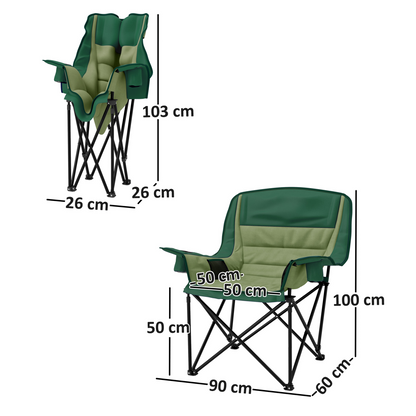 Esterno Camping Chair for Adults, Padded Folding Chair