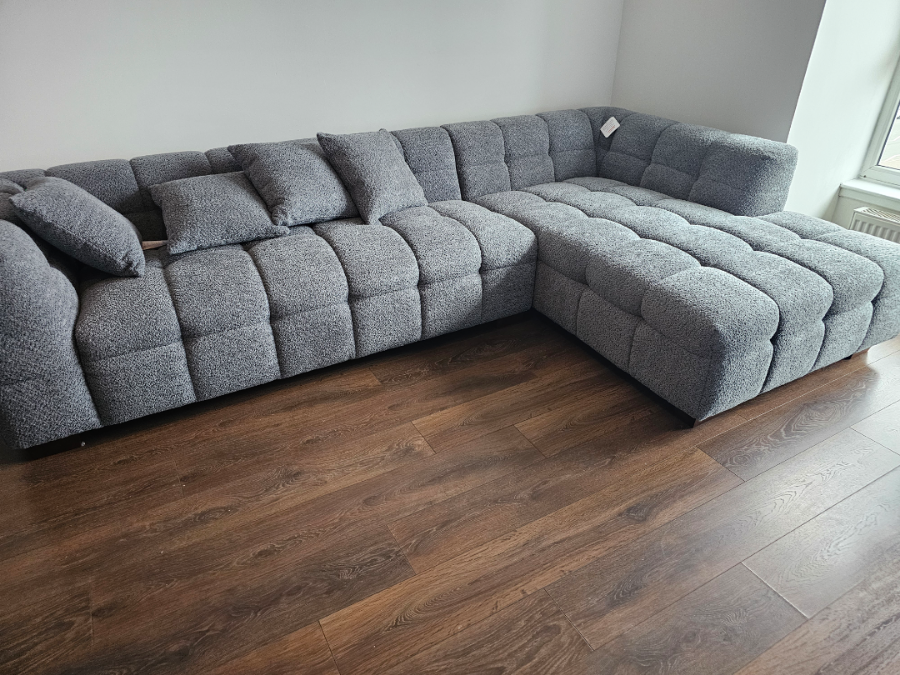 The Bubble Iron Boucle Fabric Right Hand Corner Tribeca Sofa