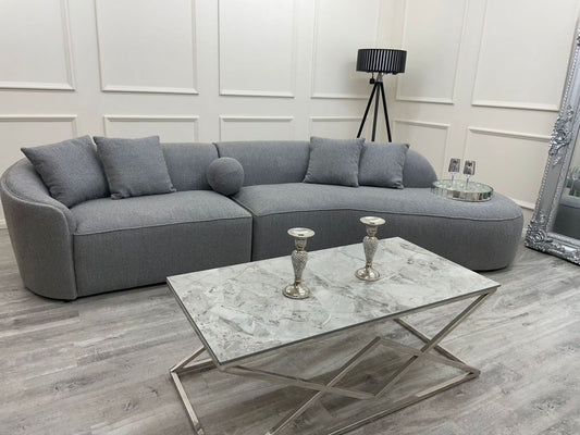 The Pebble Grey Boucle Fabric Premium Sofa