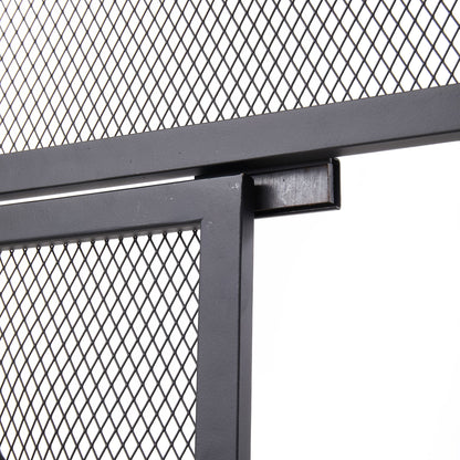 Smallbee Iron Fireplace Screen Black Powder-Coated – 89x25x71.5cm
