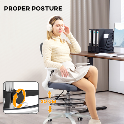 Aurora Mesh Draughtsman Chair, Ergonomic Drafting Chair