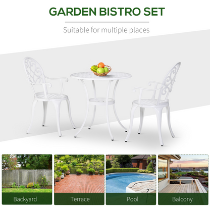 Esterno 3PCs Bistro Set,  Aluminium Garden Table and Chairs