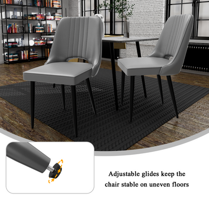 Dining Chairs with Cut-Out Backrest, Modern Kitchen Chair, Scandinavian Faux Leather Chair with High Back for Living Room Kitchen
