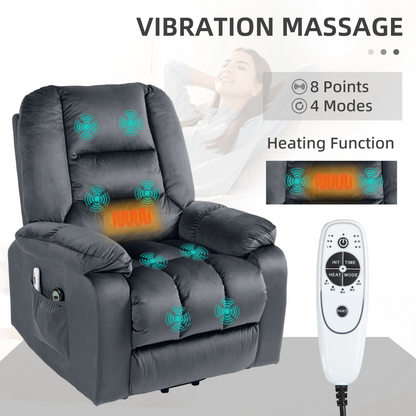 Aurora Lift Chair with Vibration Massage, Heat, Quick Assembly, Brown