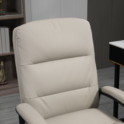 Luna PU Leather Office Chair for Home with Arm, Adjustable Height, Grey