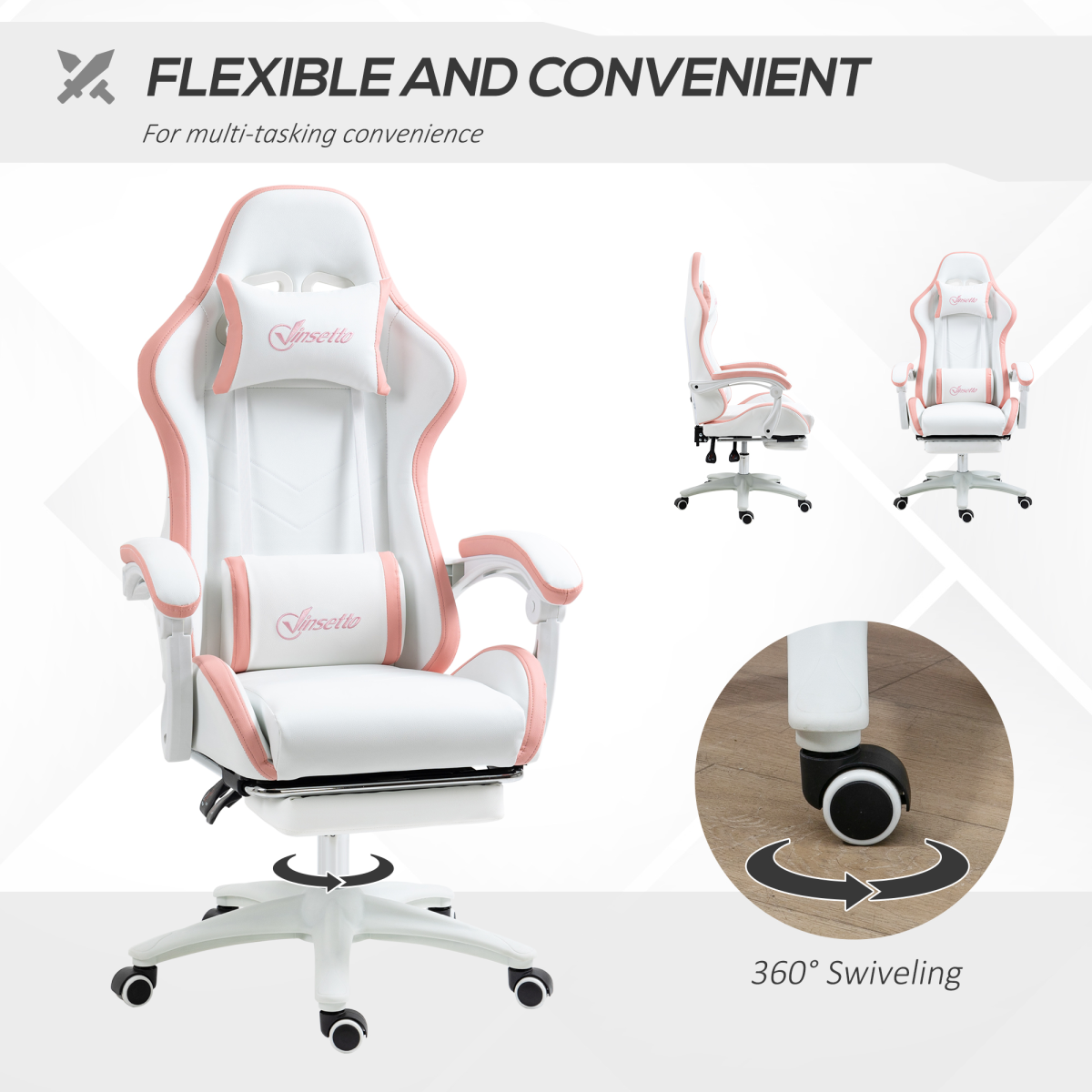 Luna Racing Style Gaming Chair with Reclining Function Footrest, Blue