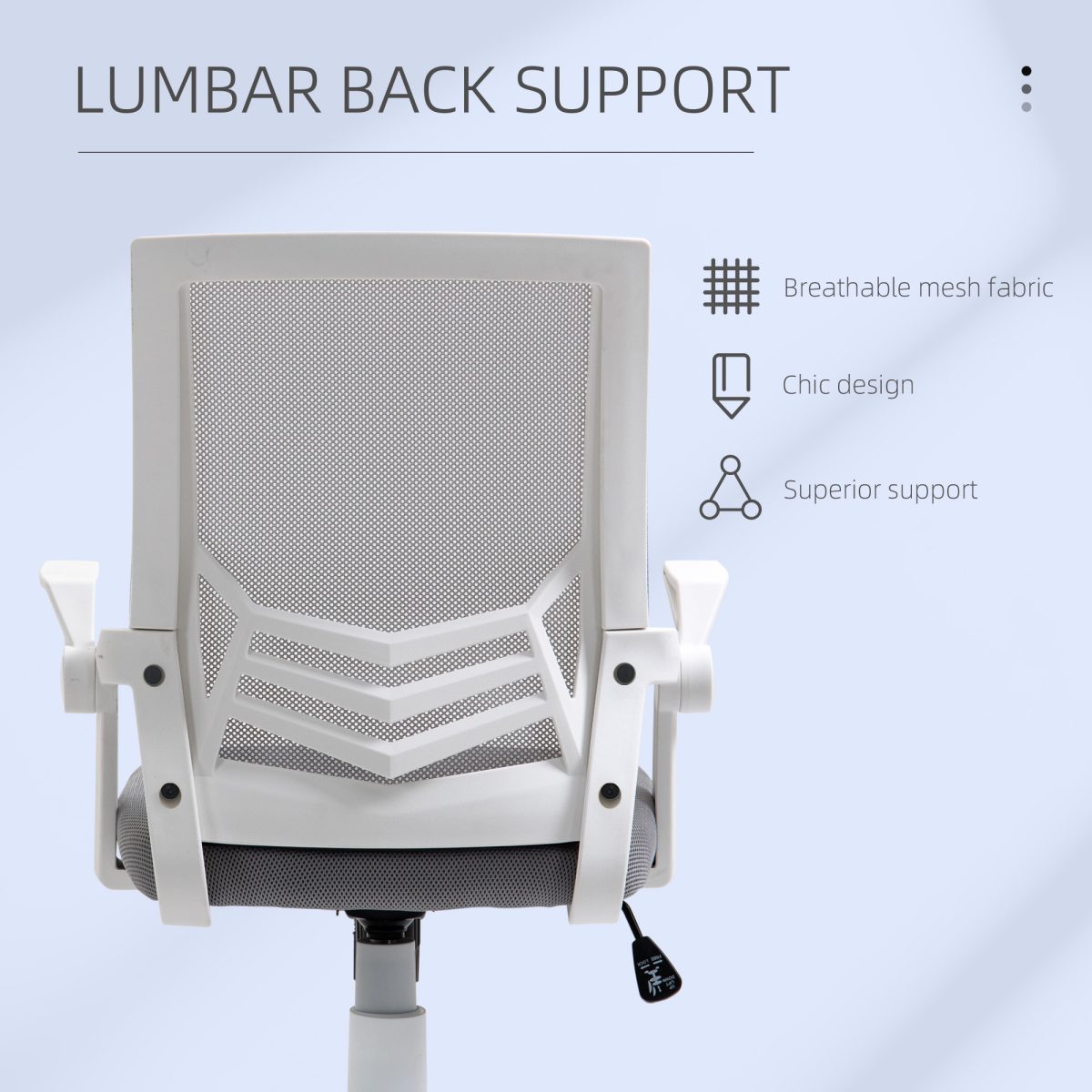 Mesh Swivel Office Chair Task Computer Chair w/ Lumbar Support, Grey  Luna
