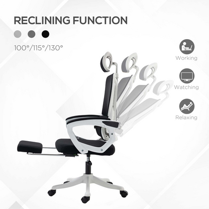 Luna Mesh Office Chair for Home with Lumbar Support, Arm, Footrest, Headrest