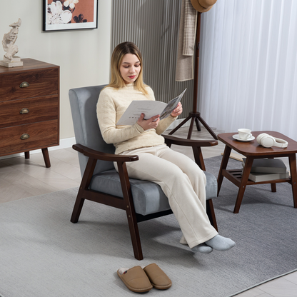 Aurora Velvet Armchair with Solid Wood Frame and Thick Padded