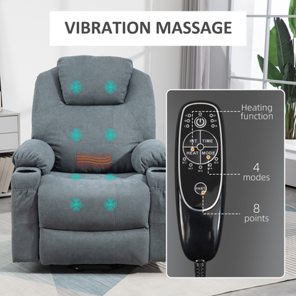 Aurora Lift Chair with Vibration Massage, Heat, Easy Assembly, Grey