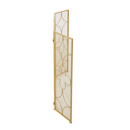 Smallbee Iron Fireplace Screen Gold Powder-Coated – 122x2.3x77.5cm