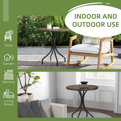 Esterno Round Garden Table Outdoor Side Table with Steel Frame
