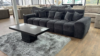 The Bubble Charcoal Black Boucle Cloud Fabric 3 Seater Sofa