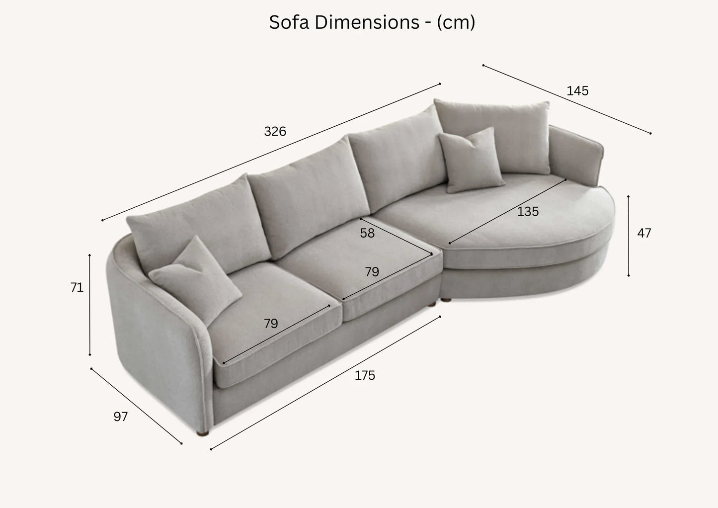Rubin Corner Chaise In Pebble Taupe Boucle Sofa