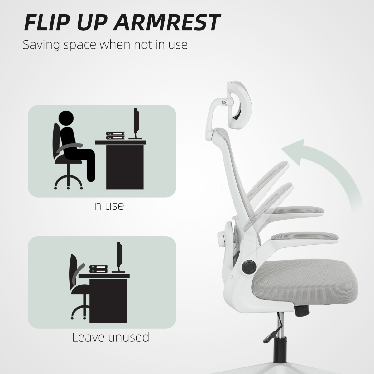 Aurora Executive Mesh Office Chair with Headrest, Lumbar Support