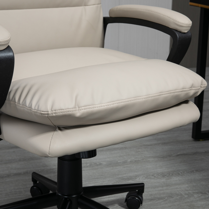 Luna PU Leather Office Chair for Home with Arm, Adjustable Height, Grey