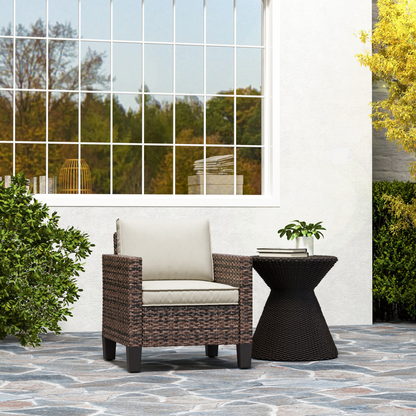 Esterno Single Rattan Chair, Garden Armchair with Cushions