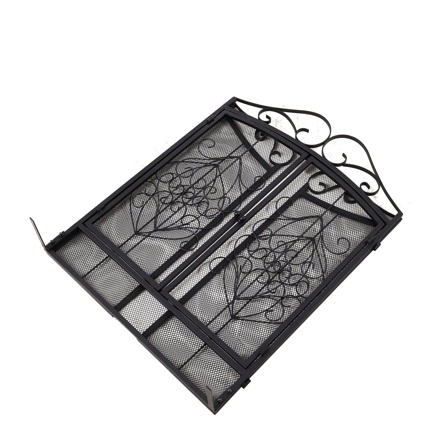 Smallbee Iron Fireplace Screen Black Powder-Coated – 114.7x84x16.5cm
