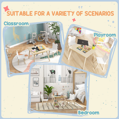 Bellaplay 3-Piece Toddler Table and Chairs Set for Nursery, Playroom