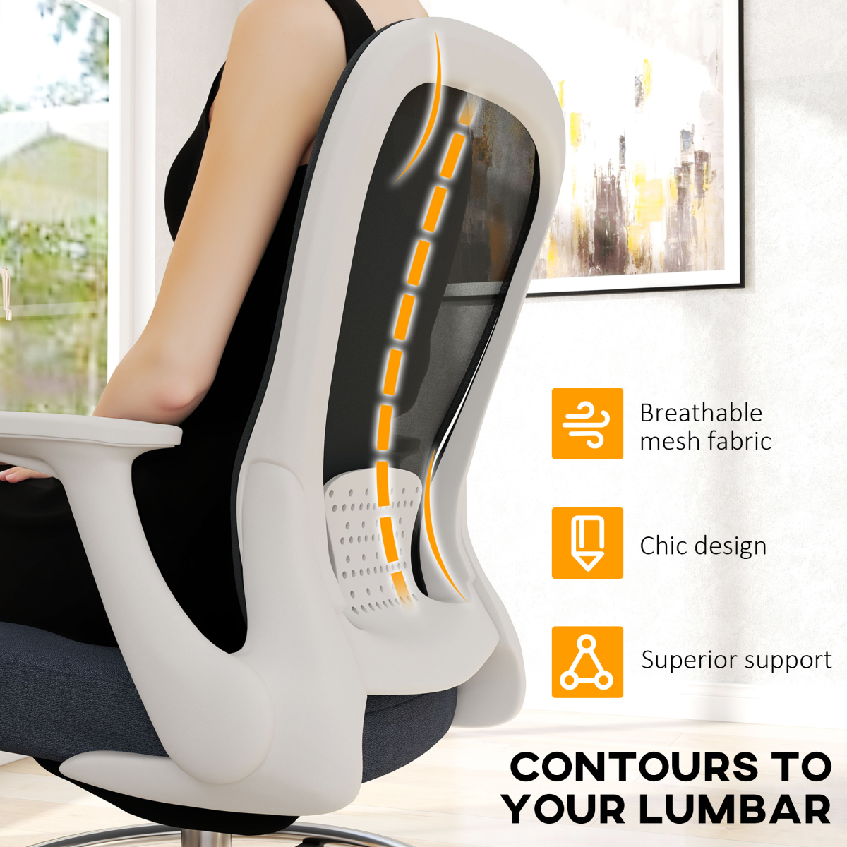 Aurora Mesh Draughtsman Chair, Ergonomic Drafting Chair